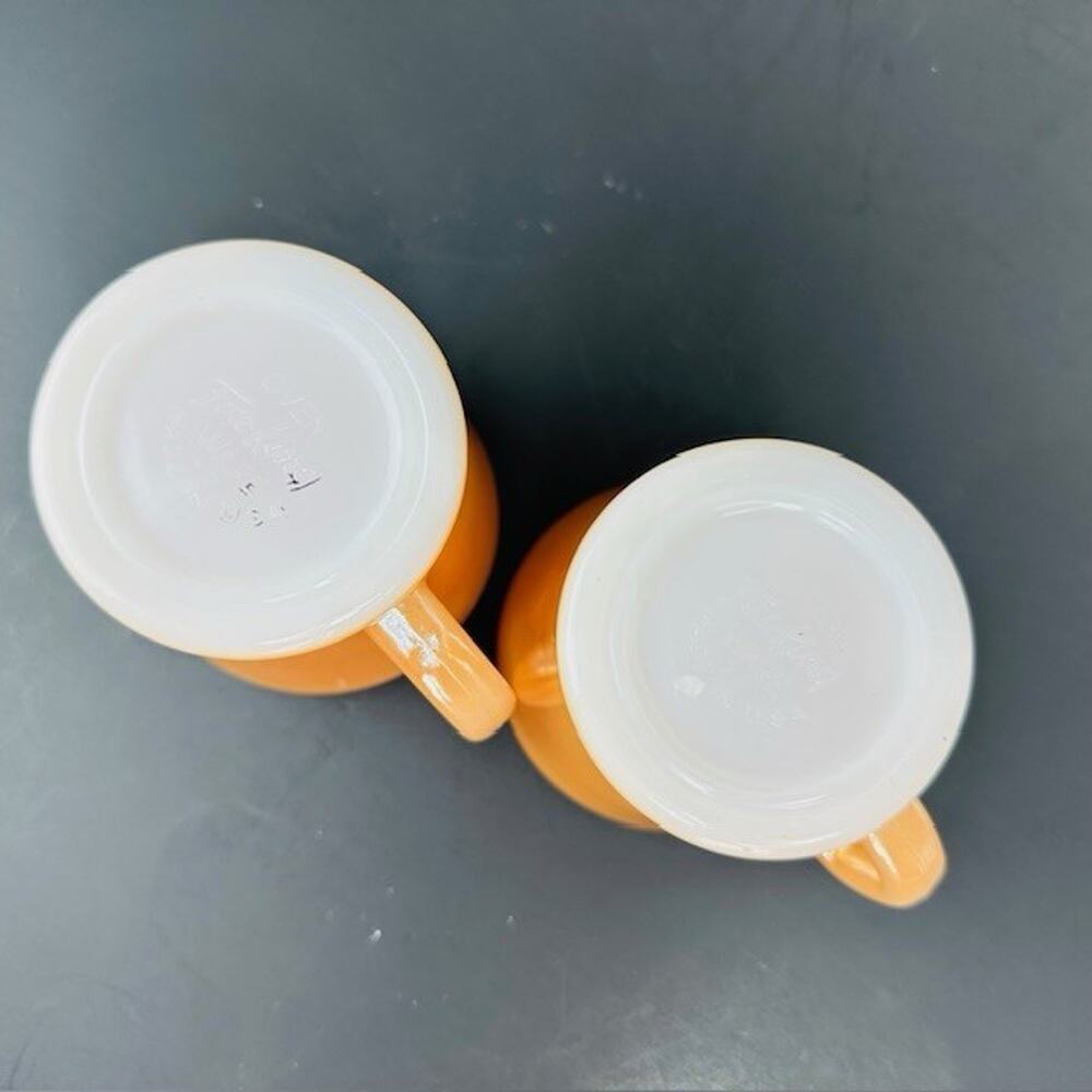 Anchor Hocking Fire King 2 Peach/Orange Lustre Mug/Cup D Handle Iridescent VTG - Picture 8 of 16